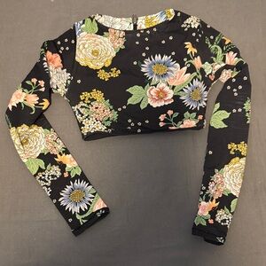 Maaji Floral Long Sleeve Crop Swim Top